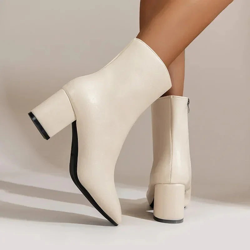 Harriet | Women's Block Heel Pointed Toe Ankle Boots