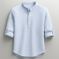Harrison | Men's Button Front Mandarin Collar Rolled Sleeve Shirt