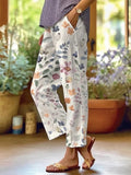 Hayley | Women's Floral Side Pockets Straight Leg Trousers
