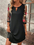 Hermione | Women’s Short Sleeve Floral Round Neck Mini Dress