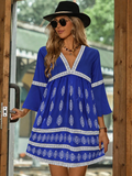 Holly | Women's Flowy V Neck Summer Boho Mini Dress