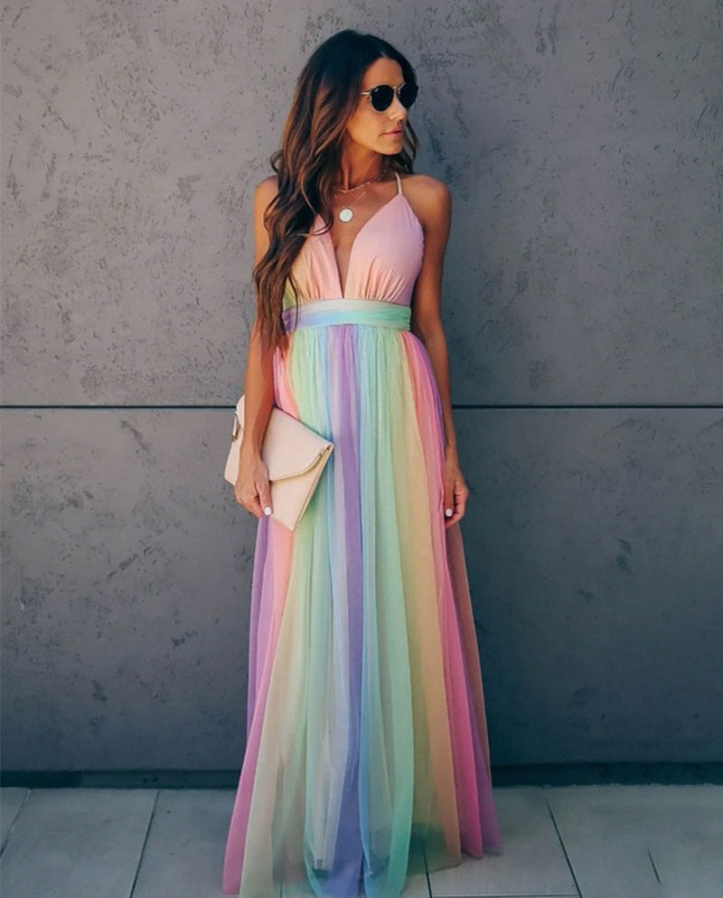 Honor | Women's Colorful Sleeveless Flowy Wedding Guest Dress