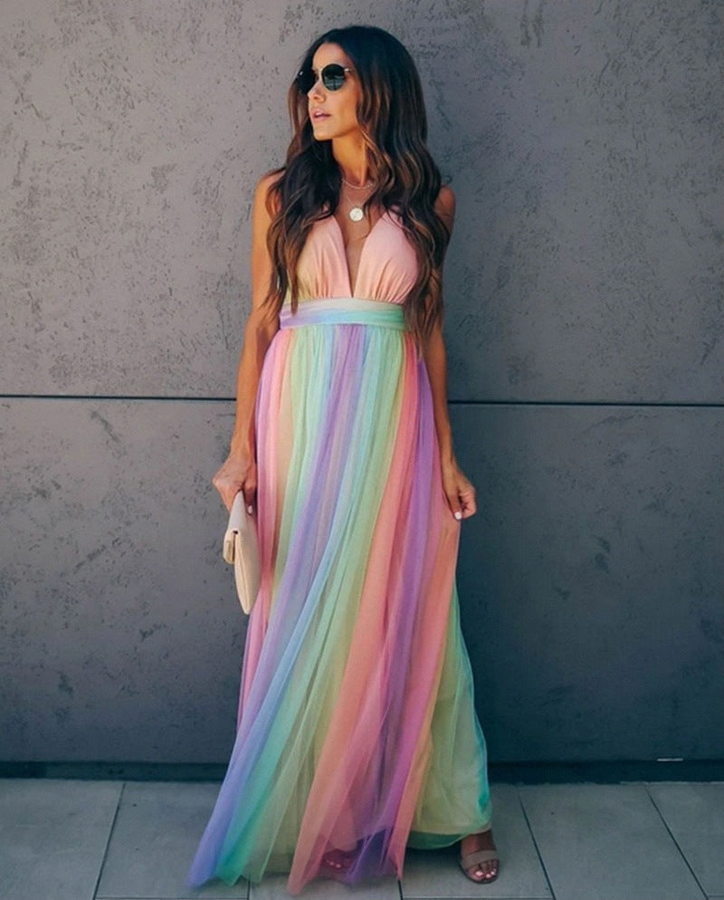Honor | Women's Colorful Sleeveless Flowy Wedding Guest Dress