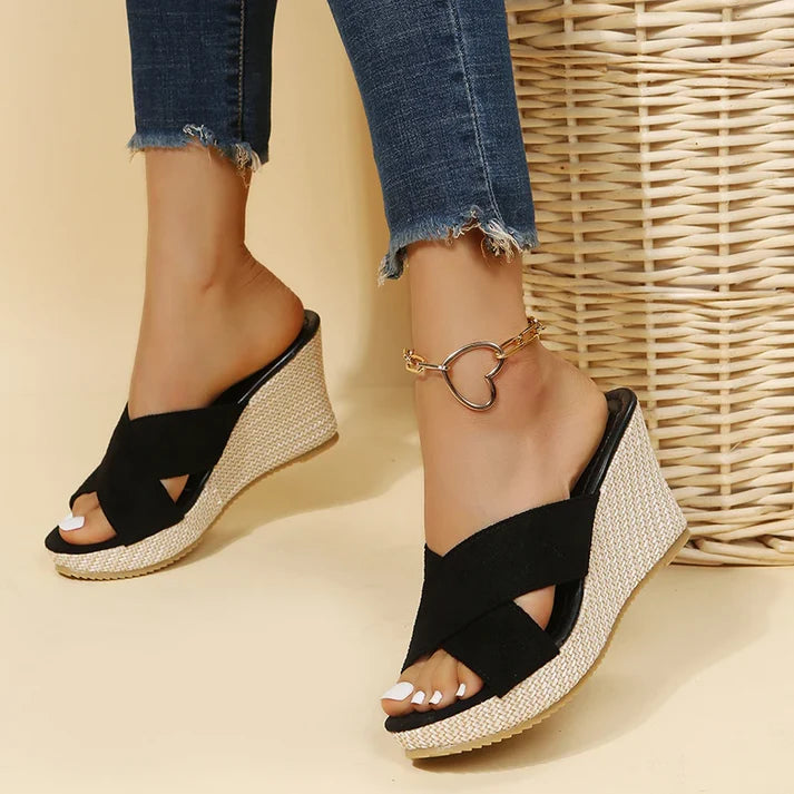Isabella | Women’s Cross Strap Open Toe Platform Sandals