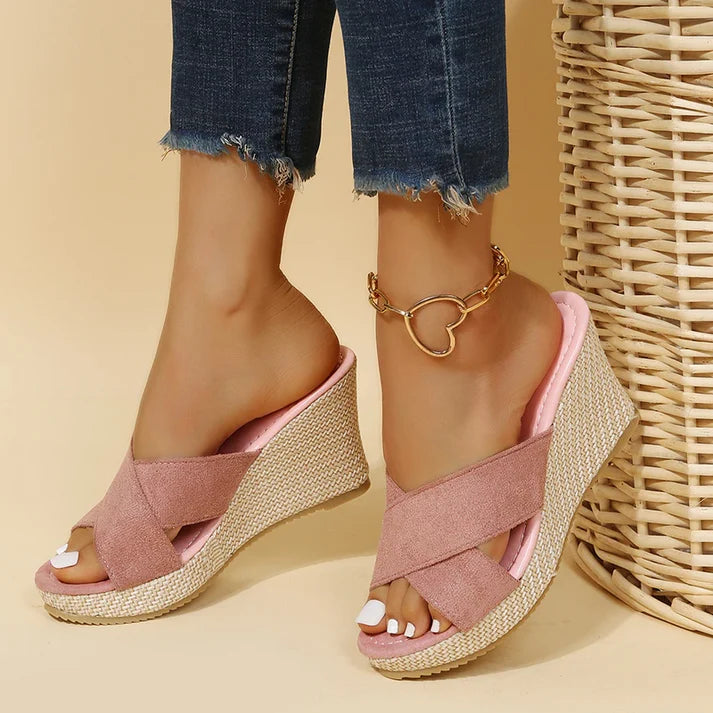 Isabella | Women’s Cross Strap Open Toe Platform Sandals