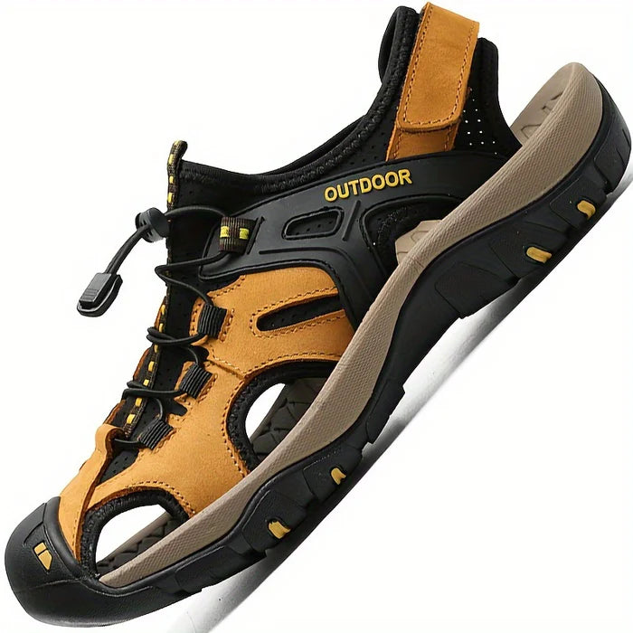 Jamie | Men's Slip On Round Toe Adjustable Hook And Loop Strap Sandals