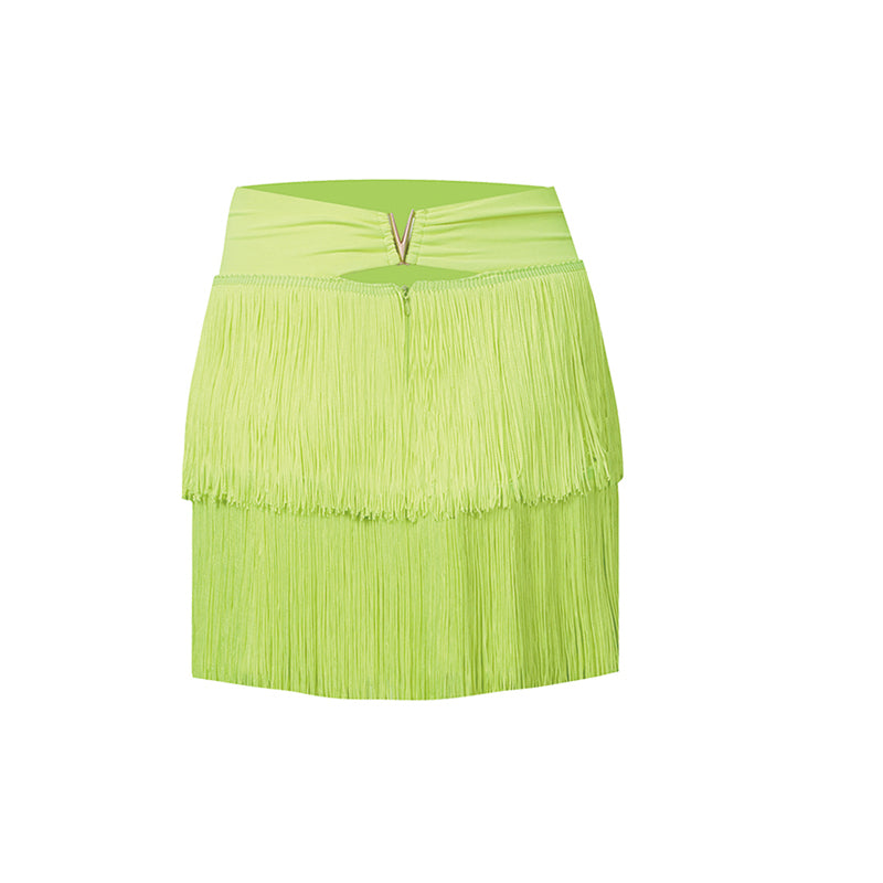 Jamie | Women's Tiered Slim Fit Fringe Dance Skirt