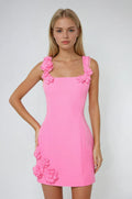 Janice | Women's Square Neck Floral Grad Party Mini Dress