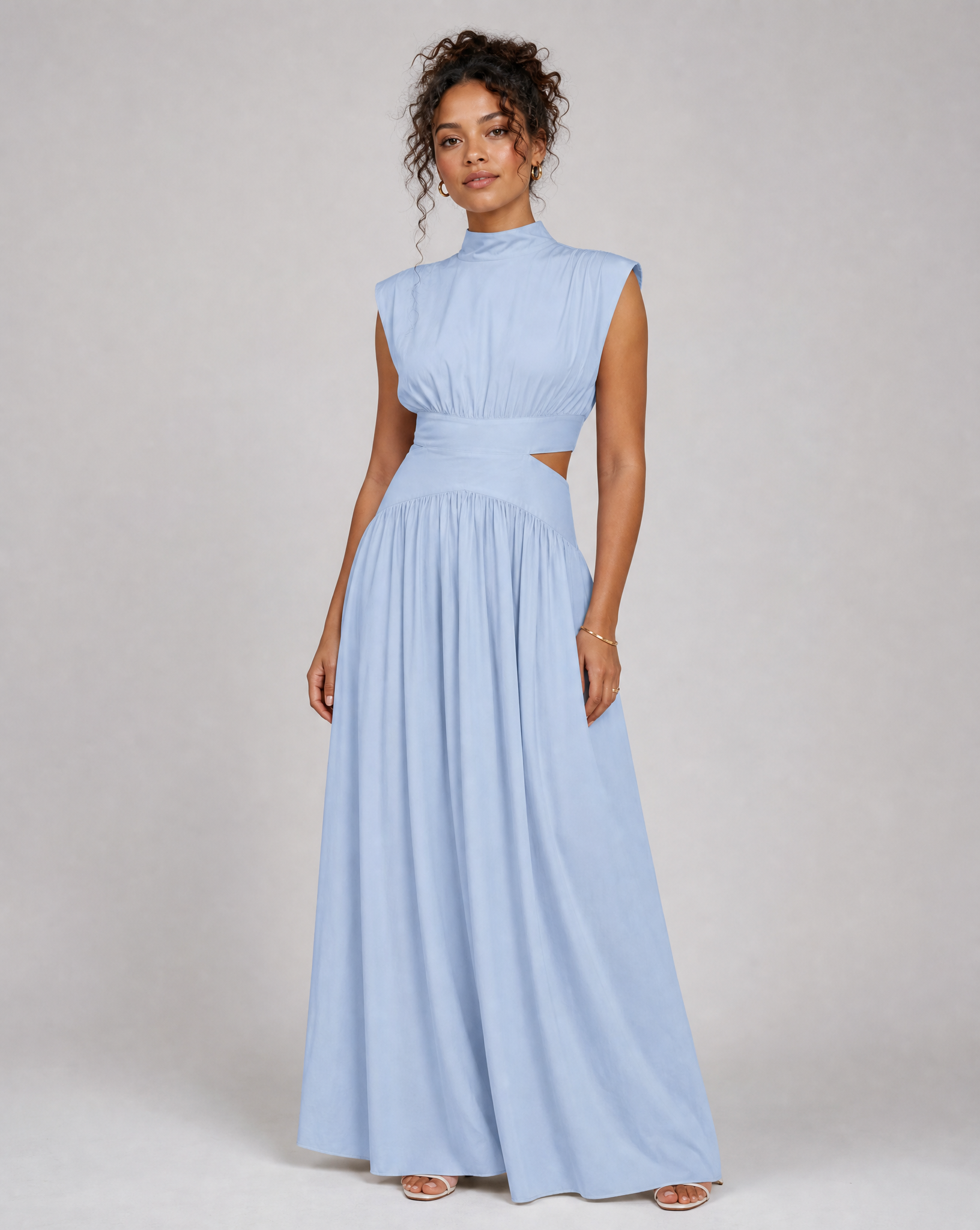 Jenna | Women's Cut Out Mock Neck Wedding Guest Dress
