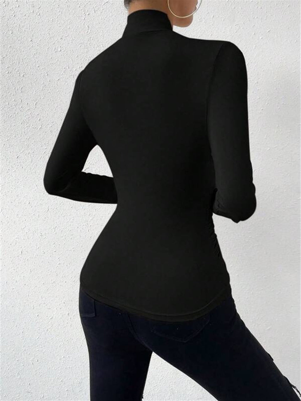 Jennifer | Women's Long Sleeve Draped Wrap Front Top