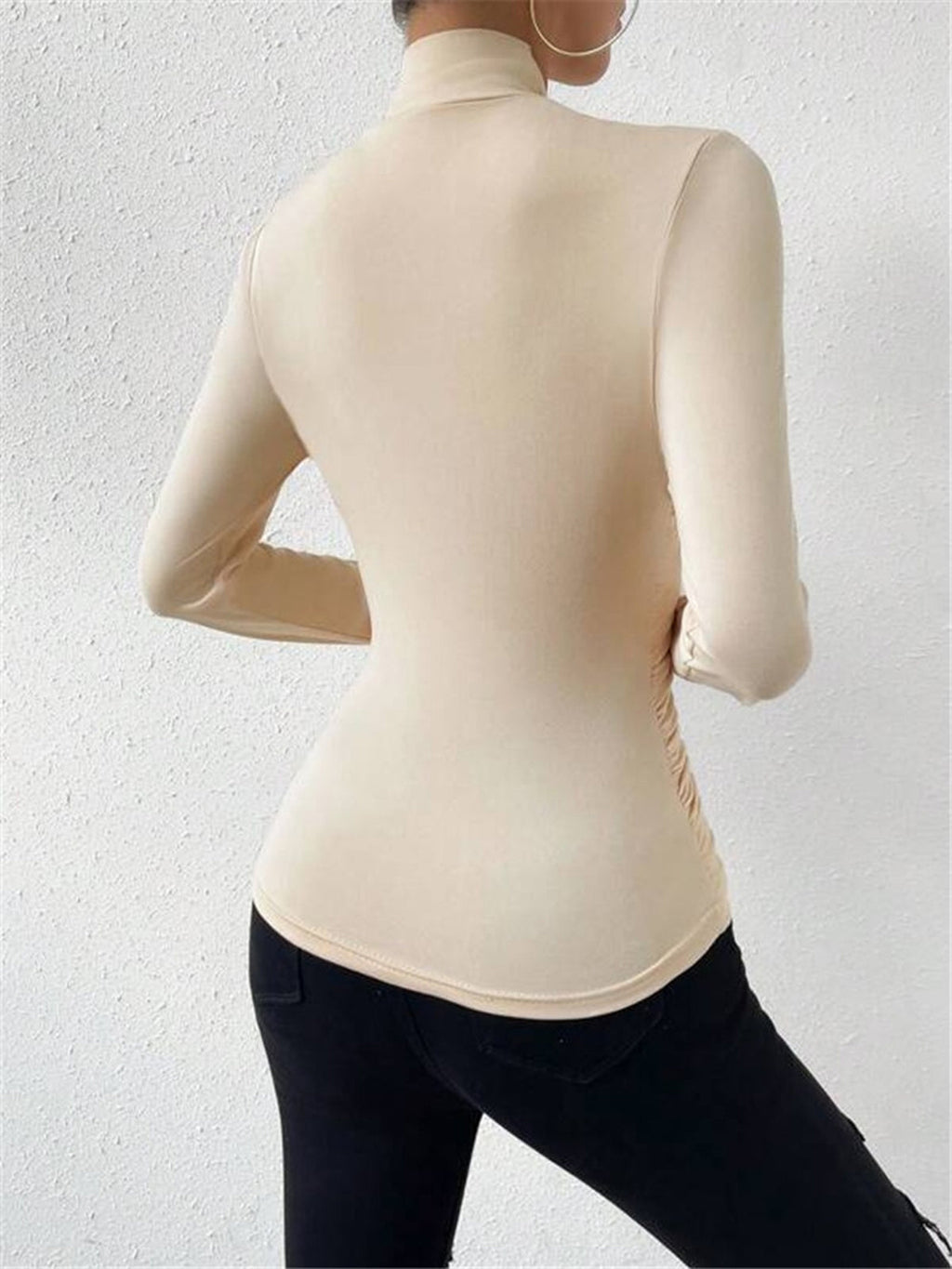 Jennifer | Women's Long Sleeve Draped Wrap Front Top