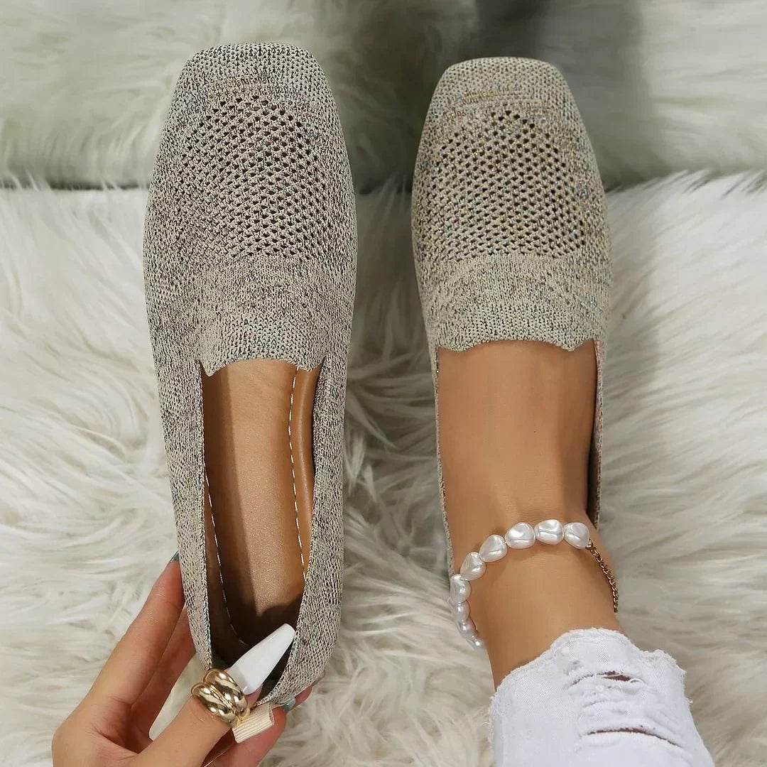 Joanne | Women's Square Toe Slip On Mesh Summer Shoes