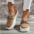 Jocelyn | Women's Round Toe Slip-On Chain Platform Shoes
