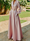 Juliette | Women's Long Sleeve Belted Flowy Wedding Guest Dress