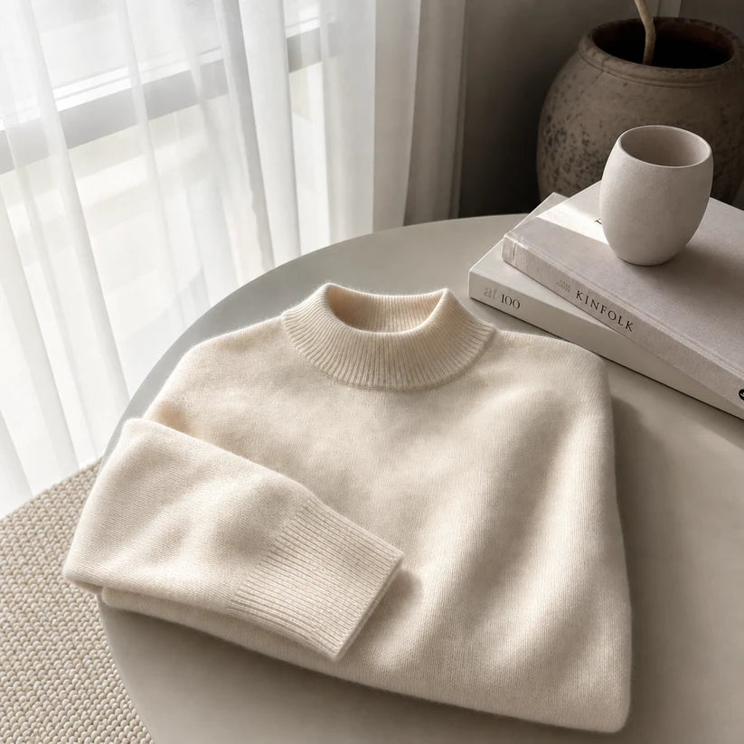 Juniper | Women’s Crew Neck Long Sleeve Ribbed Cashmere Sweater
