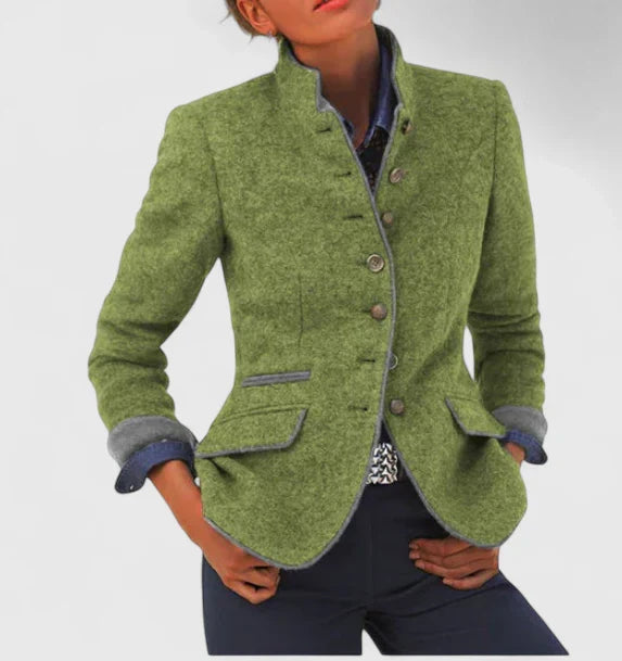 Kacey | Women's Mandarin Collar Long Sleeve Buttoned Coat