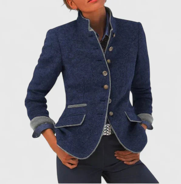 Kacey | Women's Mandarin Collar Long Sleeve Buttoned Coat