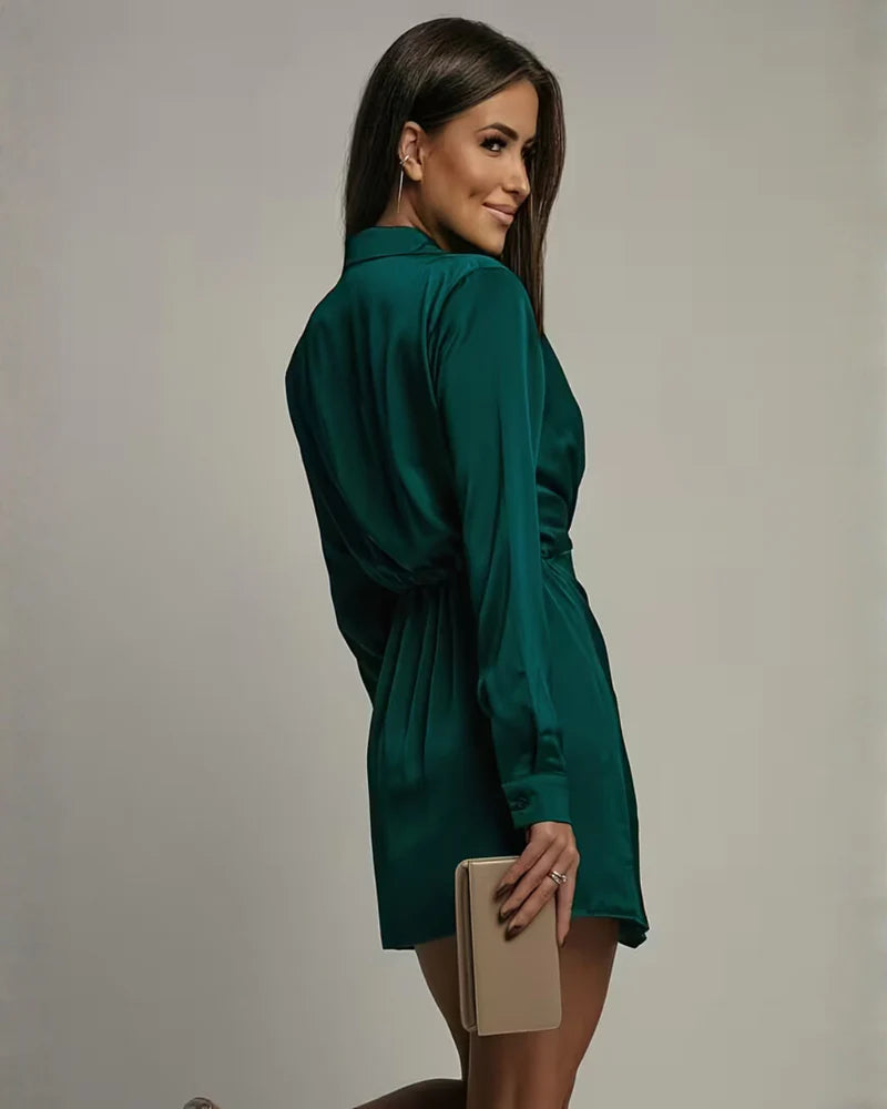 Karen | Women’s V Neck Long Sleeve Mini Dress