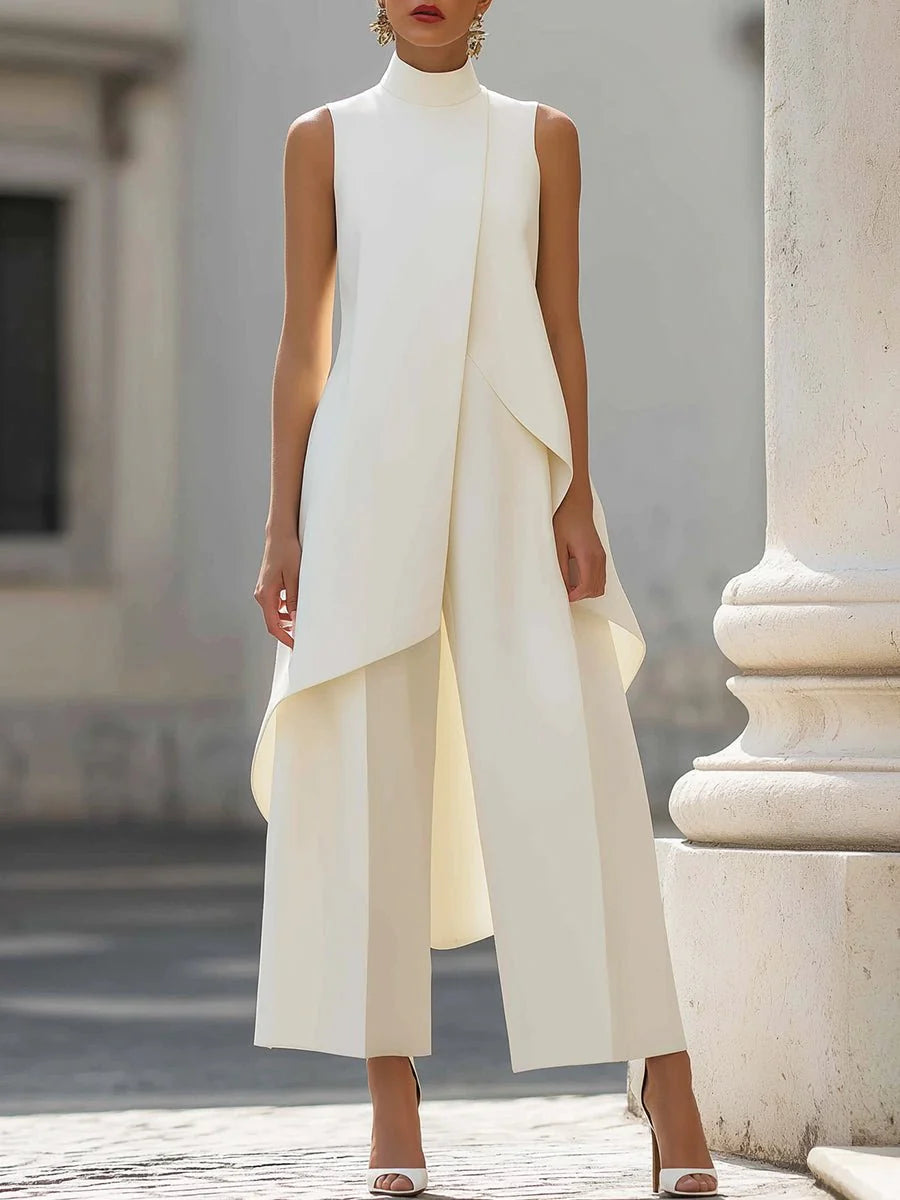 Karlie | Women's Wide Leg High Neck Sleeveless Two Piece Set