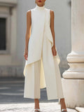 Karlie | Women's Wide Leg High Neck Sleeveless Two Piece Set
