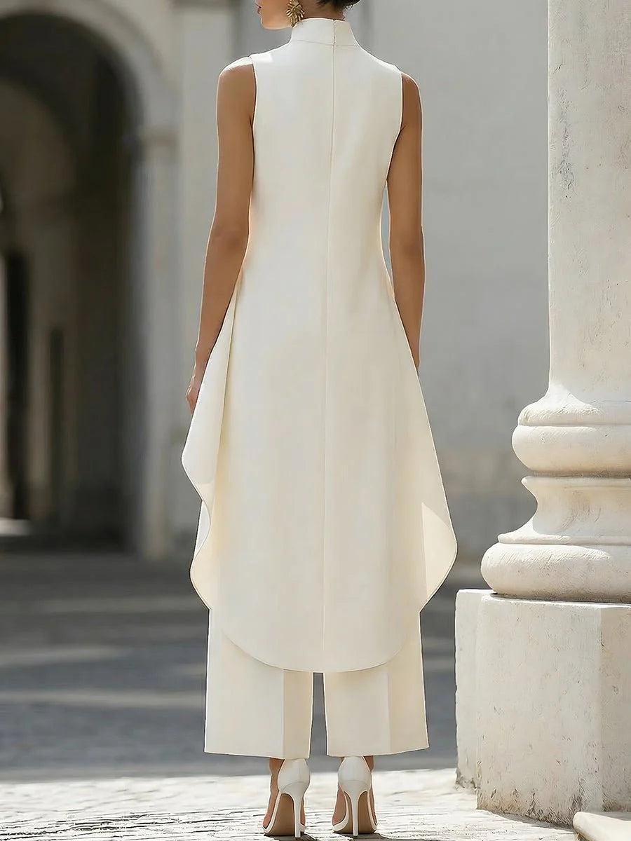 Karlie | Women's Wide Leg High Neck Sleeveless Two Piece Set