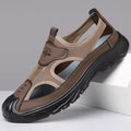 Karwin | Men's Cutout Closed Toe Slip On Mesh Summer Sandals