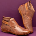 Kathie | Women's Adjustable Strap Round Toe Slip On Boots