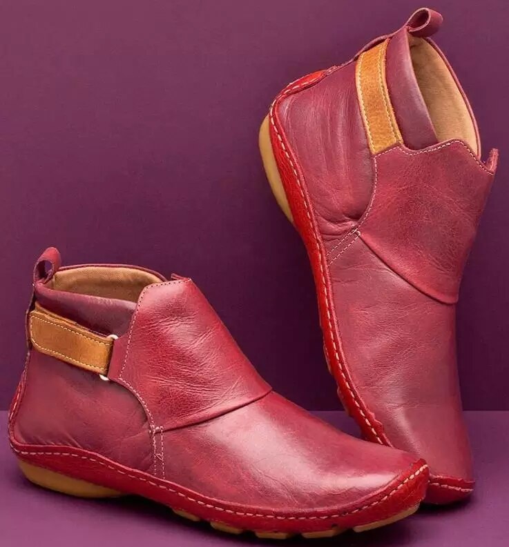 Kathie | Women's Adjustable Strap Round Toe Slip On Boots