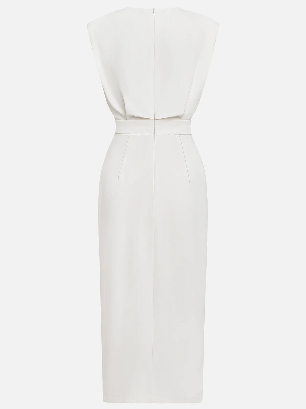Kathleen | Women's Round Neck Front Slit Sleeveless Midi Dress