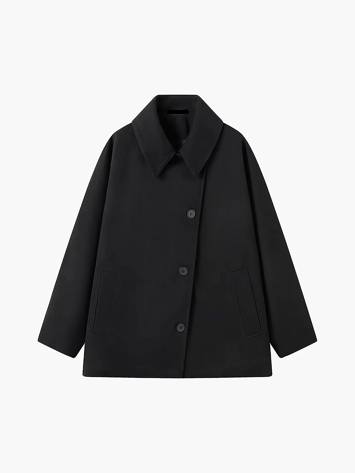 Kayla | Women’s Collared Button Front Long Sleeve Winter Coat