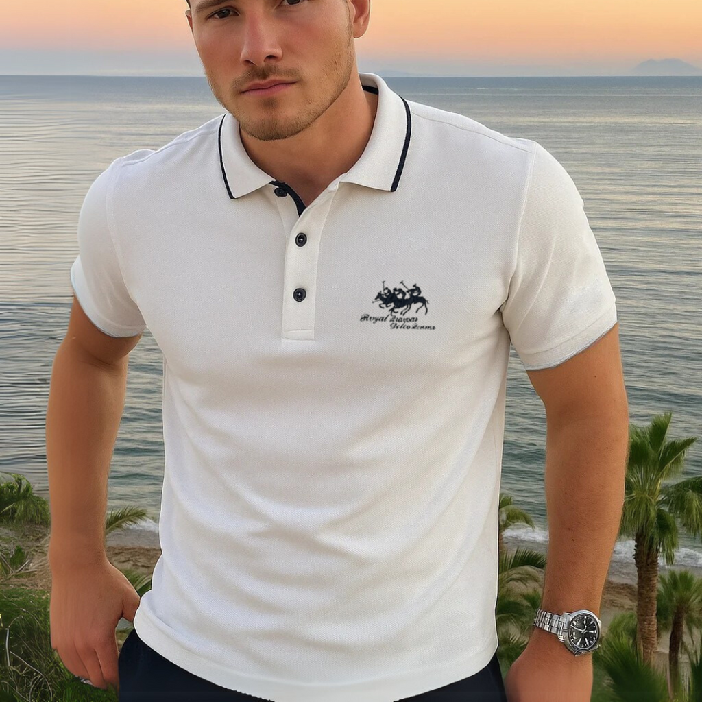 Keegan | Men’s Short Sleeve Button Front Collared Polo Shirt