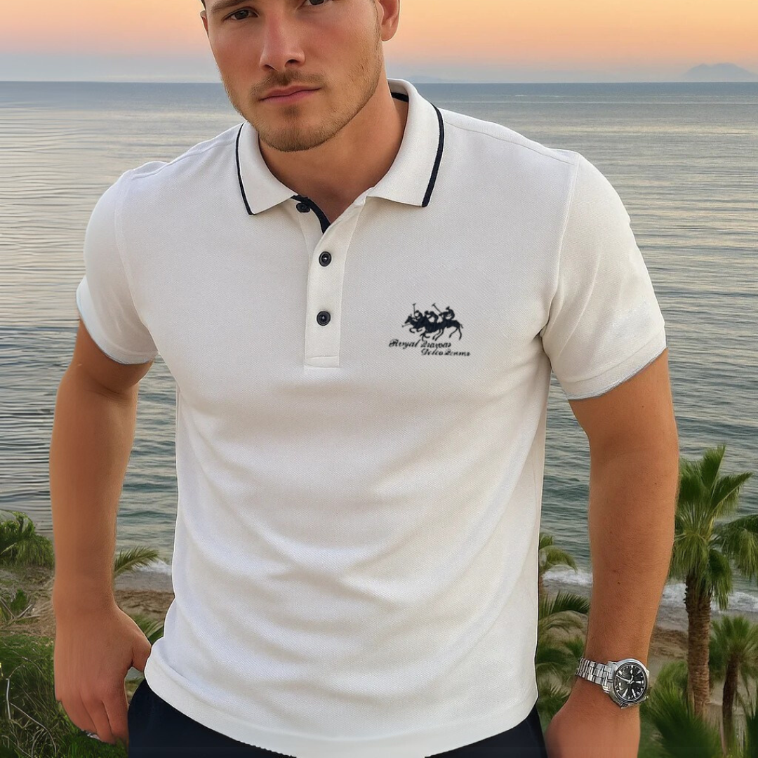 Keegan | Men’s Short Sleeve Button Front Collared Polo Shirt