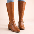 Keely | Women's Block Heel Side Zip Knee High Boots