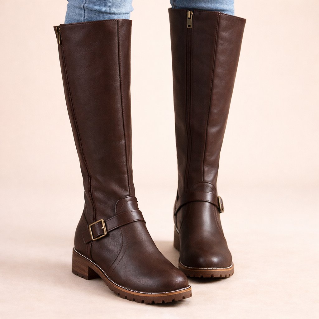 Keely | Women's Block Heel Side Zip Knee High Boots