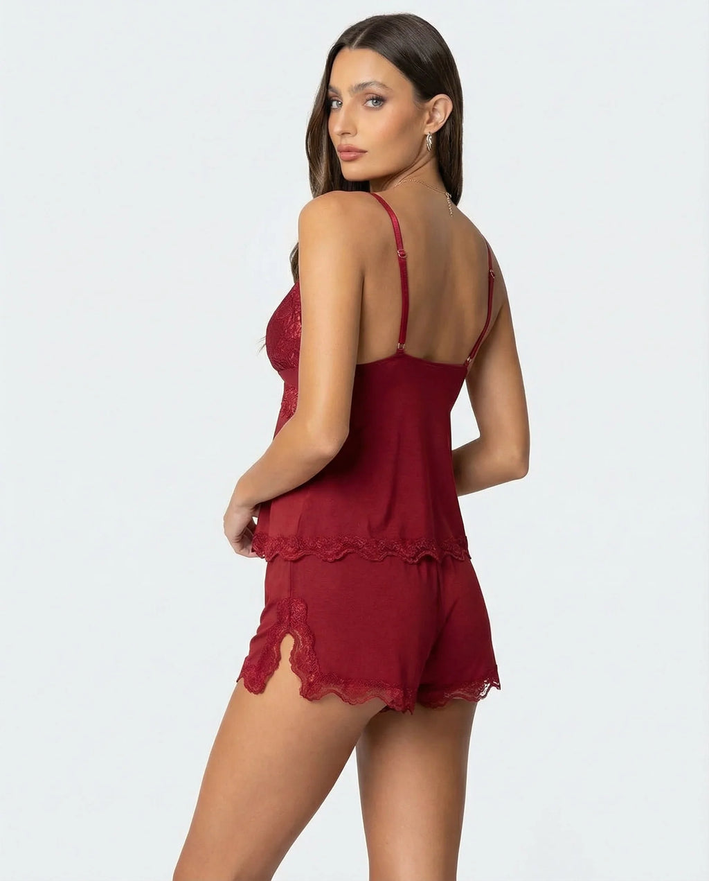 Kendra | Women's Scalloped Sleeveless V Neck Two Piece Set