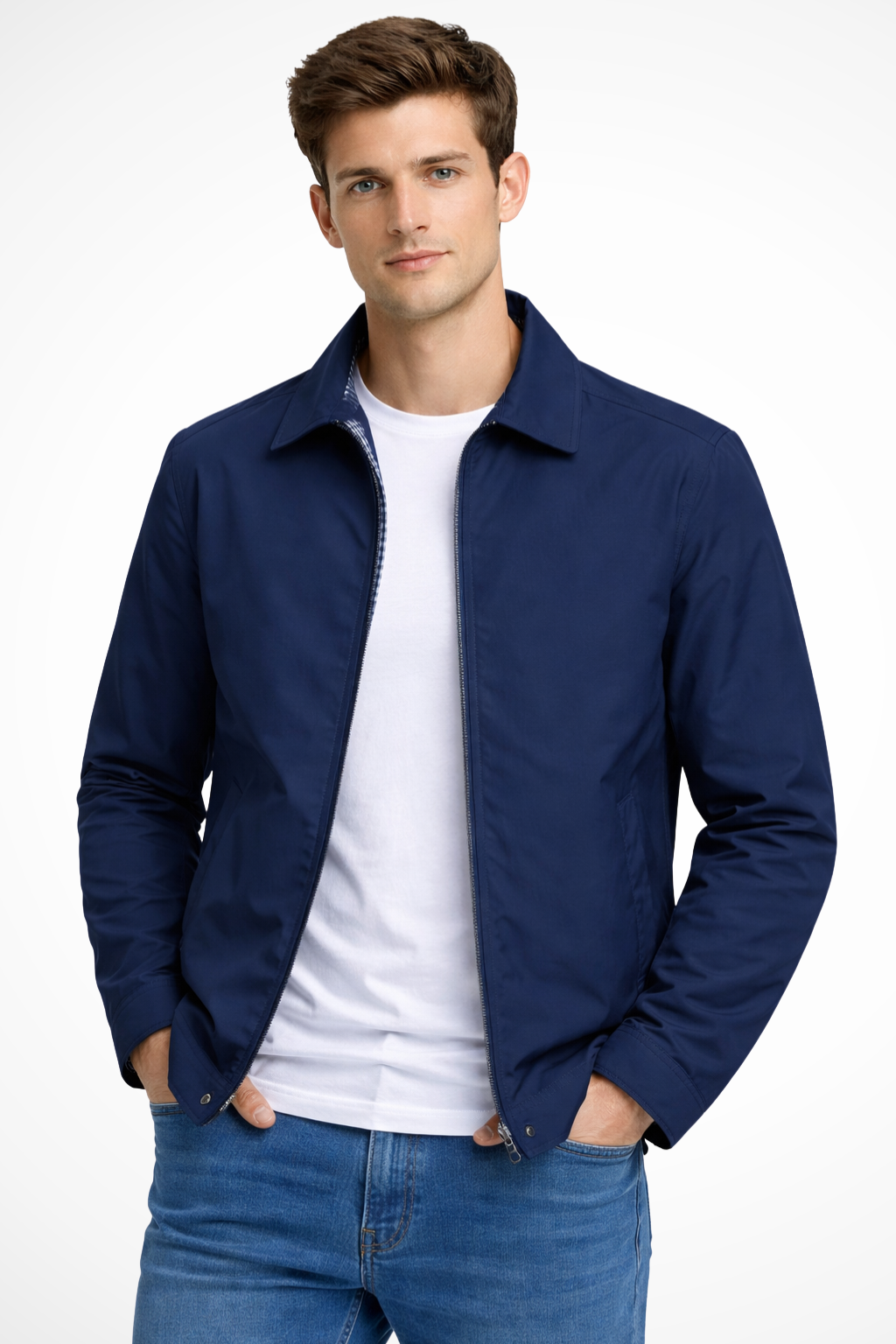 Kenneth | Men's Long Sleeve Front Zip Collared Jacket