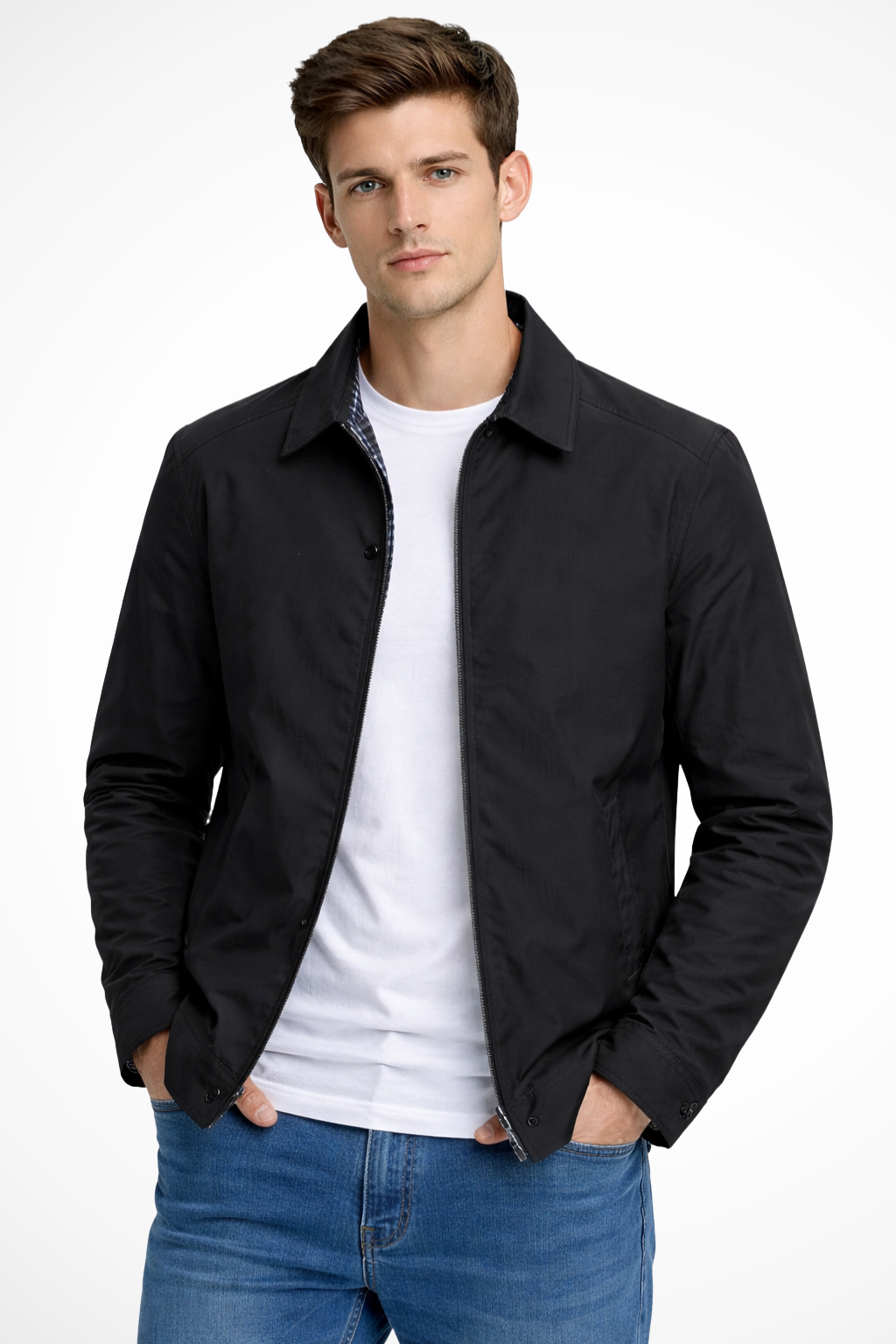 Kenneth | Men's Long Sleeve Front Zip Collared Jacket