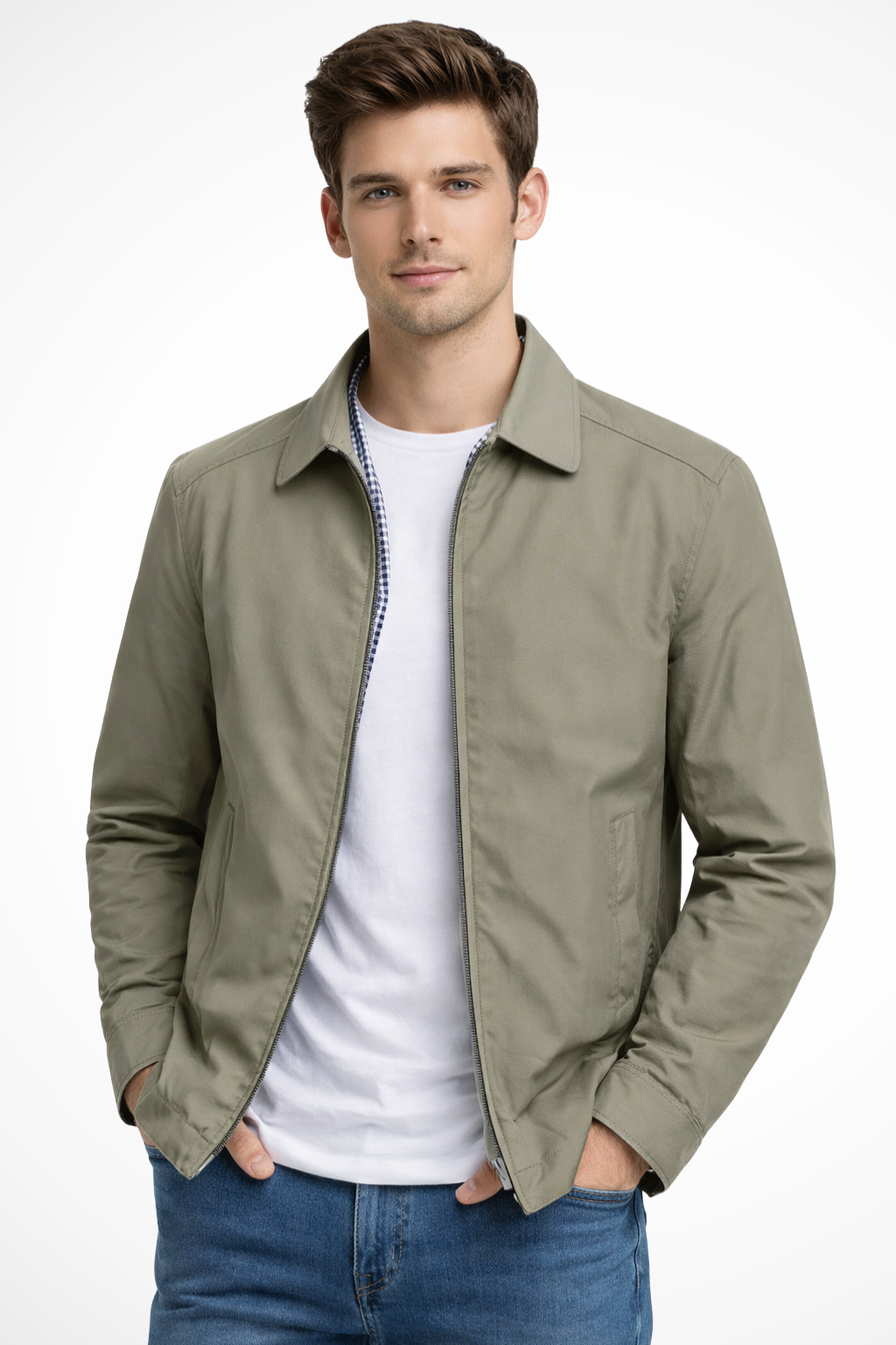Kenneth | Men's Long Sleeve Front Zip Collared Jacket