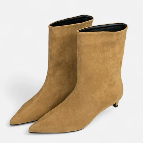 Kierstyn | Women's Slip On Pointed Toe Low Heel Ankle Boots