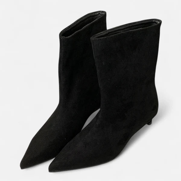 Kierstyn | Women's Slip On Pointed Toe Low Heel Ankle Boots