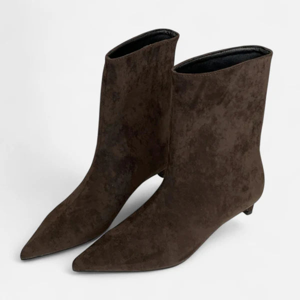 Kierstyn | Women's Slip On Pointed Toe Low Heel Ankle Boots
