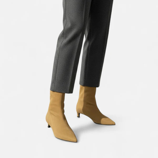 Kierstyn | Women's Slip On Pointed Toe Low Heel Ankle Boots
