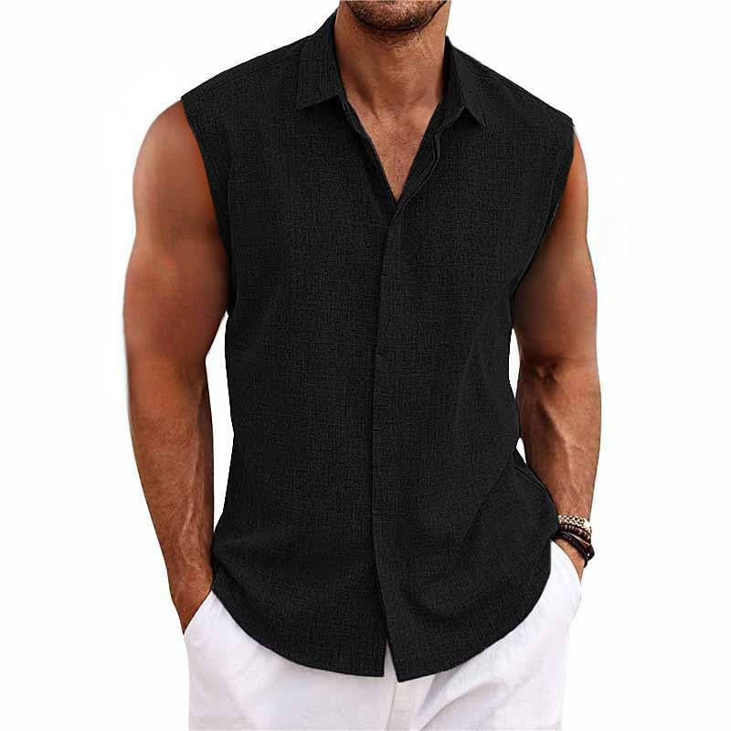 Kimball | Men's Relaxed Fit Sleeveless Button-Down Collared Shirt