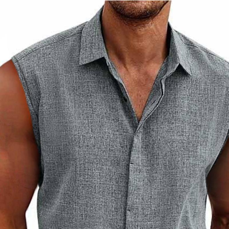 Kimball | Men's Relaxed Fit Sleeveless Button-Down Collared Shirt
