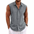 Kimball | Men's Relaxed Fit Sleeveless Button-Down Collared Shirt