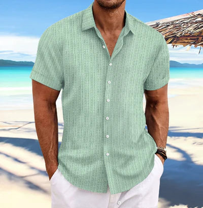Kimber | Men's Ribbed Pointed Collar Short Sleeve Summer Shirt