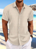 Kimber | Men's Ribbed Pointed Collar Short Sleeve Summer Shirt