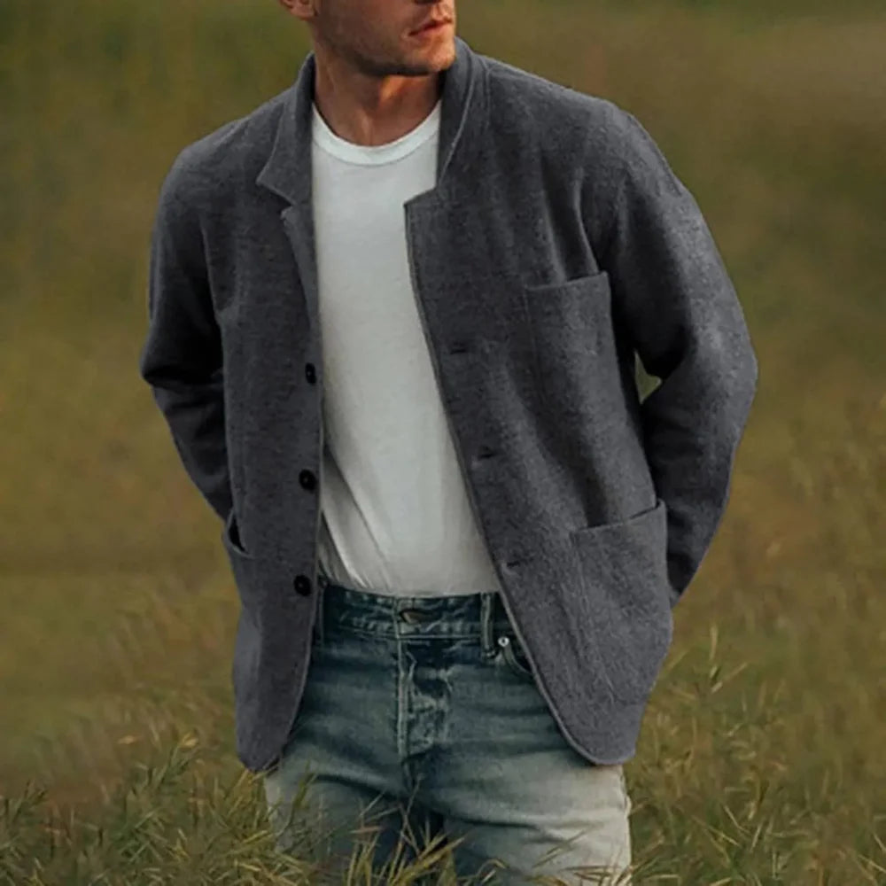 Kirkland | Men's Notch Lapel Long Sleeve Buttoned Blazer
