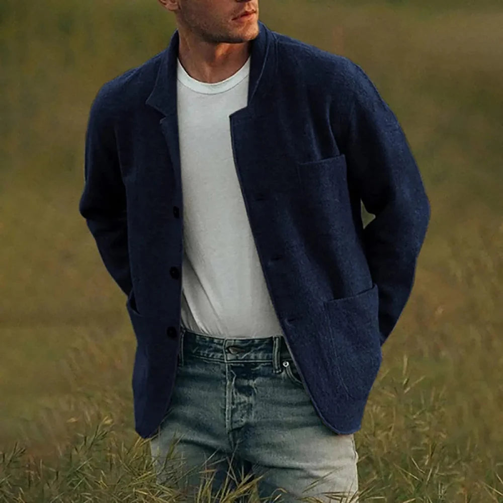 Kirkland | Men's Notch Lapel Long Sleeve Buttoned Blazer