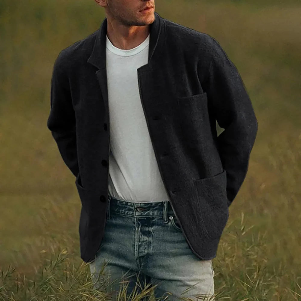 Kirkland | Men's Notch Lapel Long Sleeve Buttoned Blazer